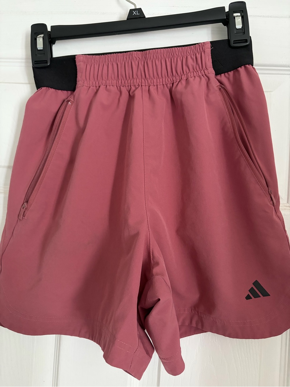 adidas Rose Pink Shorts with Black Waistband